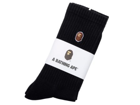 A Bathing Ape Ape Head One Point Socks in Black Cheap