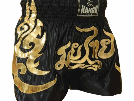 Kango Black Gold Martial Arts Adult MMA Kick Boxing Shorts [WS] Sale