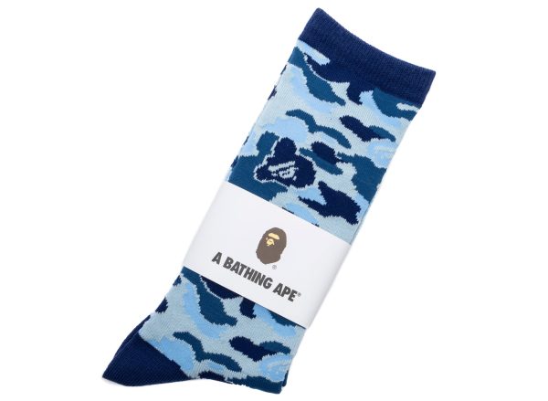 A Bathing Ape ABC Camo Jacquard Socks in Blue Cheap