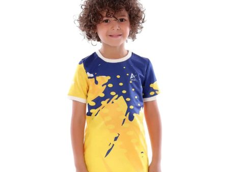 Anja Boys Yellow and Blue Football T-Shirt [WS] Fashion