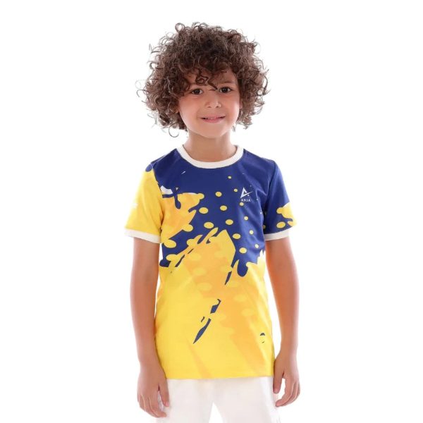 Anja Boys Yellow and Blue Football T-Shirt [WS] Fashion