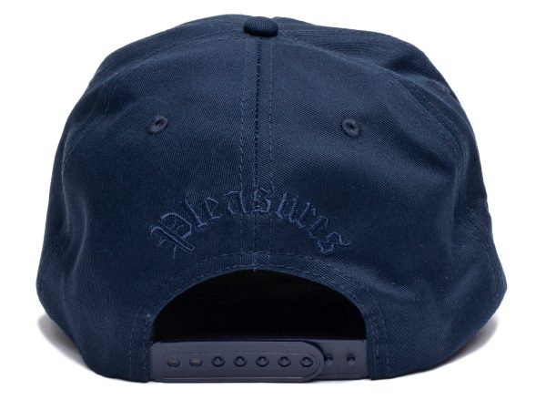 Pleasures Chrome Snapback Hat in Navy Online