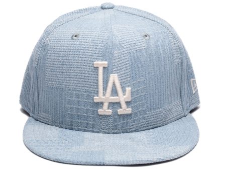 New Era Denim Patchwork Los Angeles Dodgers Snapback Hat For Discount