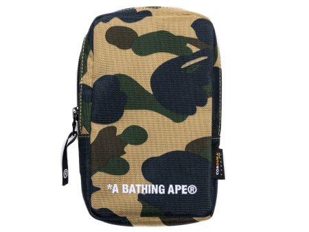 A Bathing Ape 1st Camo Cordura Phone Shoulder Bag in Yellow For Discount