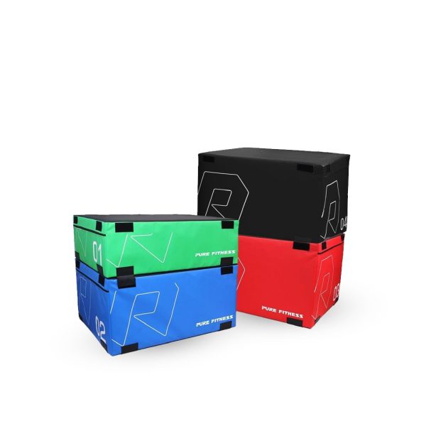 Pure Fitness Gym Crossfit Soft Plyo Set of 4 Jumping Box [WS] Online