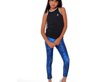 Anja Girls Blue Sports Leggings [WS] Online Hot Sale