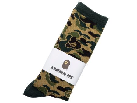 A Bathing Ape ABC Camo Jacquard Socks in Green For Discount