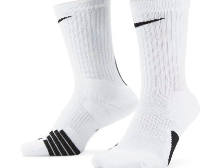 Nike Elite Crew (1 Pair) Compression Unisex White Black Basketball & Sports Socks [MR] Fashion