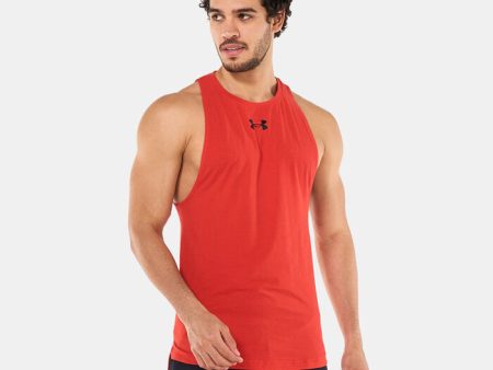 Under Armour Men Baseline Red Basketball Tank Top Jersey T-Shirt [T] Fashion