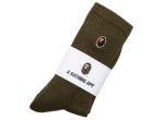 A Bathing Ape Ape Head One Point Socks in Olive Online