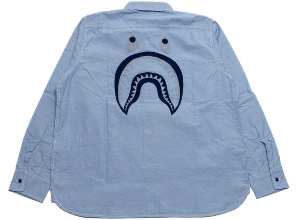 A Bathing Ape Shark Dungarees Shirt in Sax on Sale