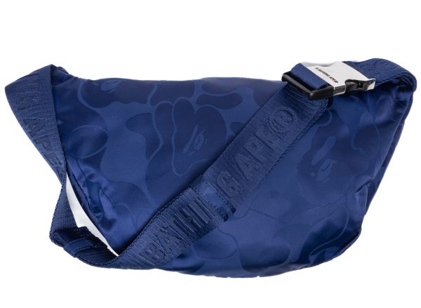 A Bathing Ape Tonal Solid Camo Waist Bag in Navy Fashion