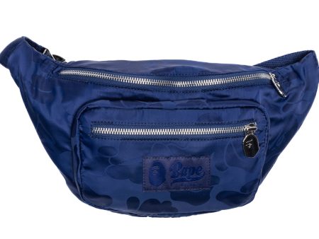 A Bathing Ape Tonal Solid Camo Waist Bag in Navy Fashion