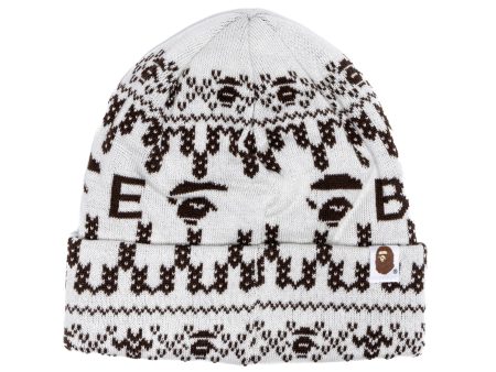 A Bathing Ape Beanie in Ivory on Sale