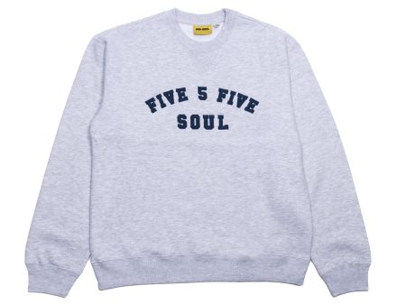 555 Soul Heritage Arch Crewneck in Grey Hot on Sale