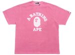 A Bathing Ape College Overdye Tee in Pink Hot on Sale