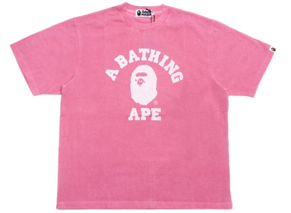 A Bathing Ape College Overdye Tee in Pink Hot on Sale