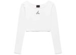 Women s Jordan Flight Cropped L S Tee in White Online now