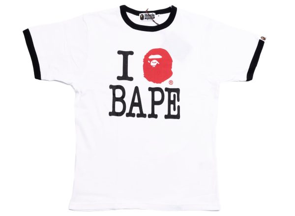 A Bathing Ape I Love Bape Ringer Tee in White Online now