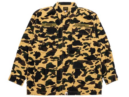 A Bathing Ape 1st Camo Military Shirt in Yellow Cheap