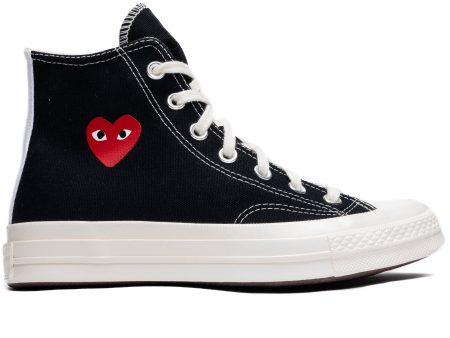 Converse Comme des Garçons Play Heart Chuck 70 Hi in Black For Sale