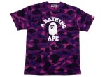 A Bathing Ape Color Camo College Tee in Purple on Sale