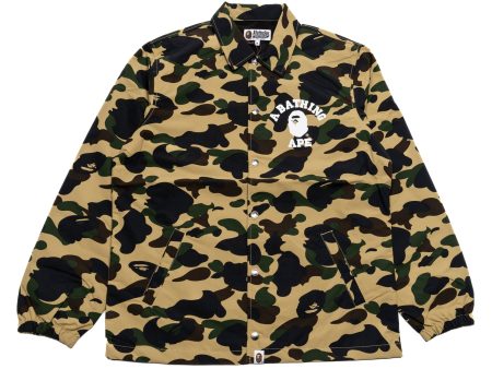 A Bathing Ape 1st Camo Nylon Tussah Coach Jacket in Yellow Online Sale