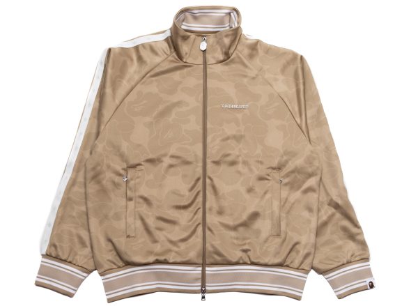 A Bathing Ape Solid Camo Bathing Ape Logo Relaxed Fit Track Jacket in Beige For Sale