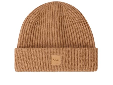 A.P.C. Michele Knit Cap in Camel Brown Online Sale