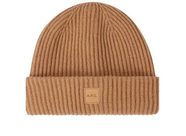 A.P.C. Michele Knit Cap in Camel Brown Online Sale