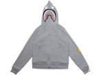 A Bathing Ape 2nd Shark Full Zip Hoodie in Grey xld For Cheap