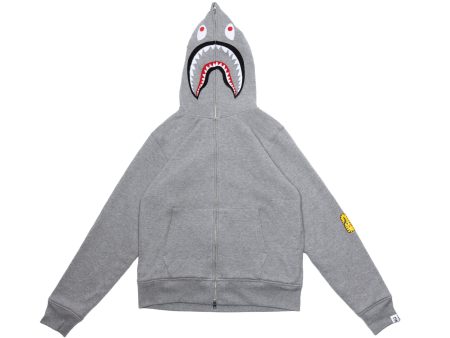 A Bathing Ape 2nd Shark Full Zip Hoodie in Grey xld For Cheap