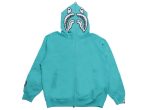 A Bathing Ape Hand Drawn Face Relaxed Fit Shark Full Zip Hoodie in Sax Online Sale