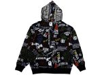 A Bathing Ape Hand Drawn Patter Shark Zip Hoodie Fashion