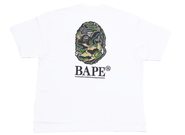 A Bathing Ape Camo Stone Ape Head Relaxed Fit Tee in White Online Sale