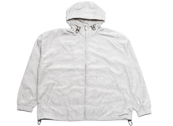 A Bathing Ape Solid Color Nylon Hooded Jacket in Grey For Discount