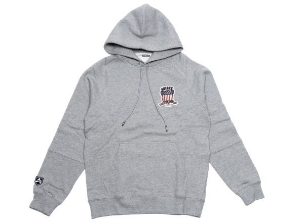 Avirex Icon Hoodie in Heather Grey Hot on Sale