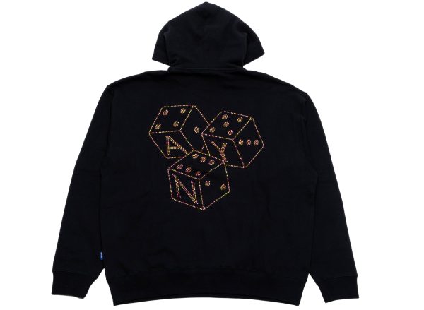 Awake NY Dice Rhinestone Hoodie in Black For Sale