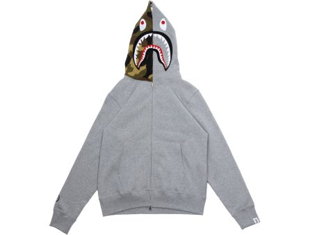 A Bathing Ape 1st Shark Full Zip Hoodie in Grey xld Online Hot Sale