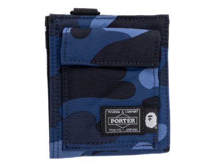 A Bathing Ape Porter Color Camo Wallet in Navy Discount