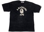 A Bathing Ape Overdye College Relaxed Fit Tee in Black For Discount