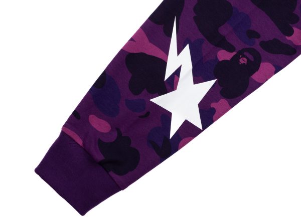 A Bathing Ape Color Camo L S Tee in Purple Online now