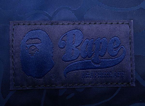 A Bathing Ape Tonal Solid Camo Shoulder Bag in Navy For Discount