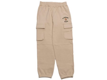 A Bathing Ape A Rising Bape Military Sweatpants in Ivory on Sale