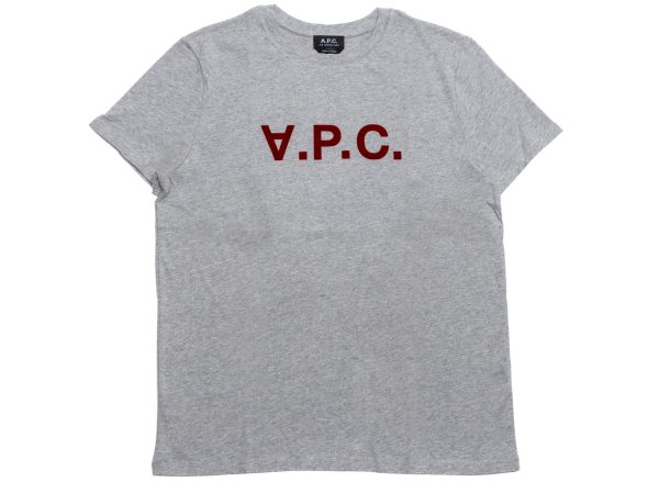 A.P.C. VPC Color H T-Shirt in Grey Red Online Sale