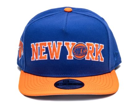 New Era New York Knicks Blue Rush 5950 A-Frame Snapback Hat For Cheap