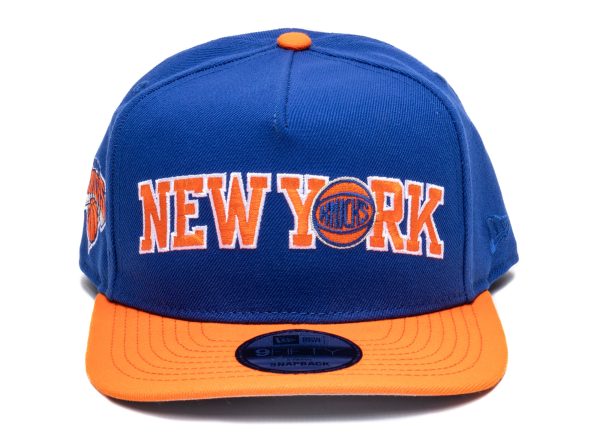 New Era New York Knicks Blue Rush 5950 A-Frame Snapback Hat For Cheap