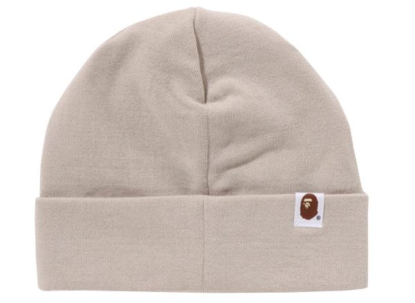 A Bathing Ape Silicon Ape Head Knit Cap in Beige Sale