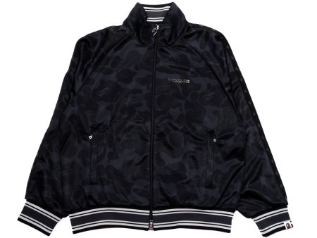 A Bathing Ape Solid Camo Bathing Ape Logo Relaxed Fit Track Jacket in Black on Sale