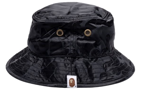 A Bathing Ape Tonal Solid Camo Bucket Hat in Black Discount